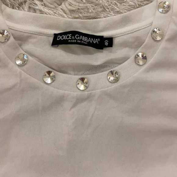 Dolce and Gabbana White Crown Logo T-shirt - Picture 2 of 3